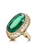 Anillo Joyería vintage Esmeralda Oro amarillo de 14 quilates vrc129y